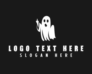 Rebel - Middle Finger Ghost Spooky logo design