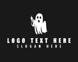 Grave - Middle Finger Ghost Spooky logo design