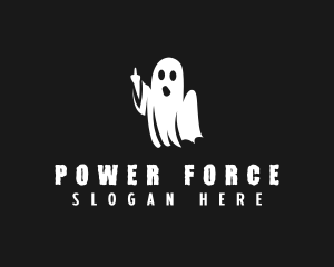 Middle Finger Ghost Spooky logo design