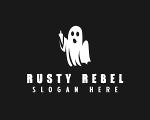 Middle Finger Ghost Spooky logo design