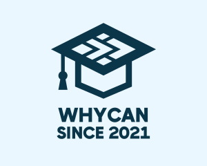 Graduate School - Geometric Graduation Cap logo design