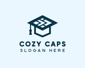 Geometric Graduation Cap logo design