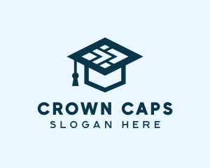 Geometric Graduation Cap logo design