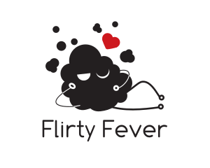 Flirty - Sexy Cloud Love Heart logo design