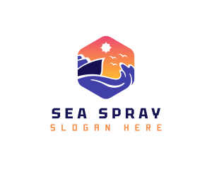 Sea Cruise Ship Travel logo design