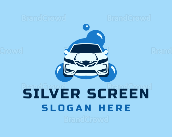 Blue Car Cleaning Logo