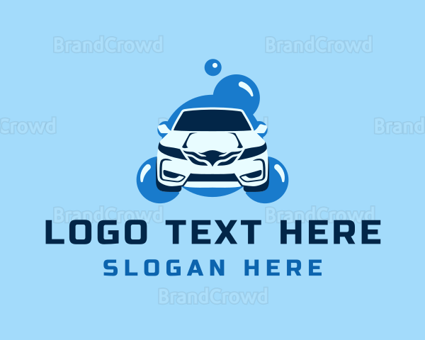 Blue Car Cleaning Logo