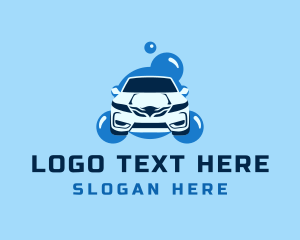 Pressure Washing - Blue Car Cleaning logo design
