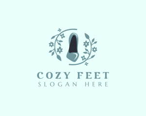 Slippers - Stylish Floral Stilettos logo design
