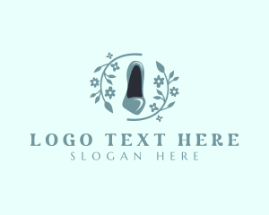 Footwear - Stylish Floral Stilettos logo design
