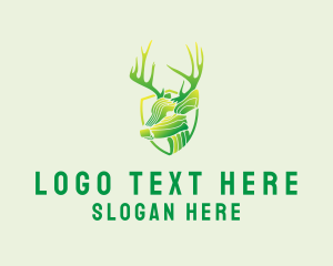 Nature Conservation - Forest Deer Antlers logo design