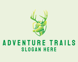 Forest Deer Antlers logo design