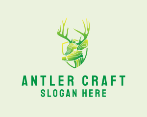 Forest Deer Antlers logo design