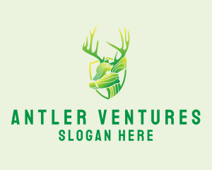 Forest Deer Antlers logo design