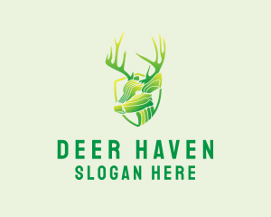 Forest Deer Antlers logo design