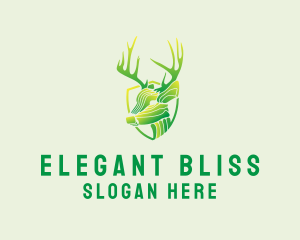 Elk - Forest Deer Antlers logo design
