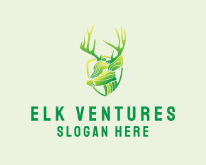 Forest Deer Antlers logo design