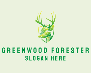 Forest Deer Antlers logo design