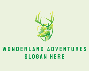 Forest Deer Antlers logo design