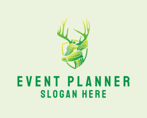 Hunting - Forest Deer Antlers logo design