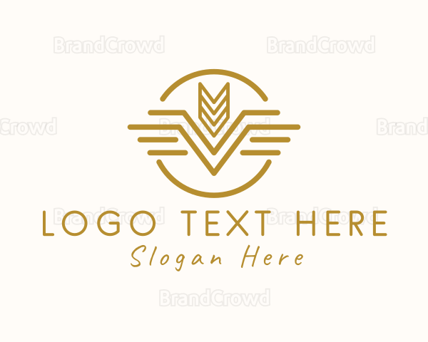 Elegant Wheat Wings Logo