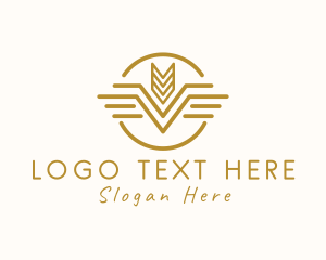Harvest - Elegant Wheat Wings logo design