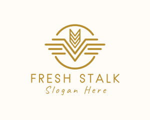 Stalk - Elegant Wheat Wings logo design