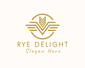 Rye - Elegant Wheat Wings logo design