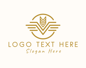 Oat - Elegant Wheat Wings logo design