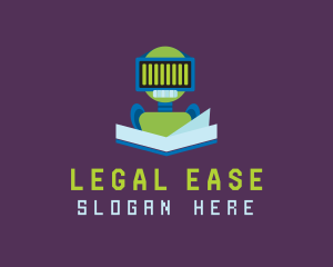 Elearning - Book Reading Robot logo design