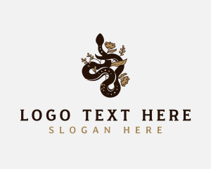 Slithering - Snake Floral Boho logo design