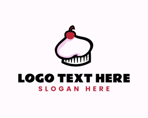 Icing - Cherry Cupcake Chef Hat logo design