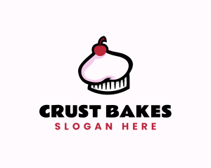 Crust - Cherry Cupcake Chef Hat logo design