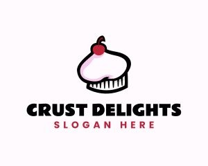 Crust - Cherry Cupcake Chef Hat logo design