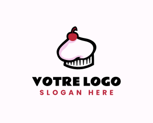 Cupcake - Cherry Cupcake Chef Hat logo design