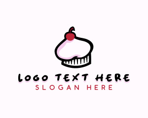 Icing - Cherry Cupcake Chef Hat logo design