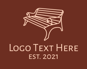 Furniture Store - Park Bench Outline logo design