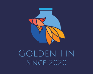 Goldfish - Glass Goldfish Fish Bowl logo design