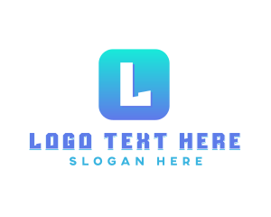 Hacker - Blue Gradient App logo design