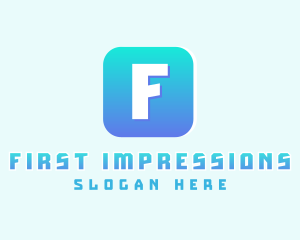 Blue Gradient App logo design