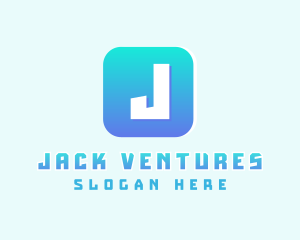 Blue Gradient App logo design