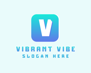 Blue Gradient App logo design