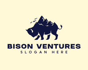 Mountain Summit Bison logo design