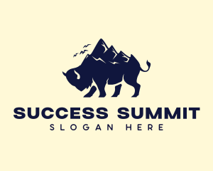 Mountain Summit Bison logo design