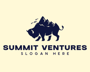 Mountain Summit Bison logo design