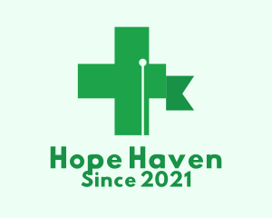 Covid 19 - Green Cross Flag logo design