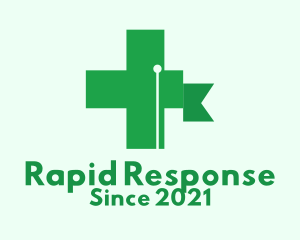 Paramedic - Green Cross Flag logo design