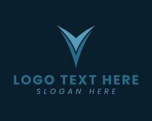 Teal - Generic Business Letter V logo design
