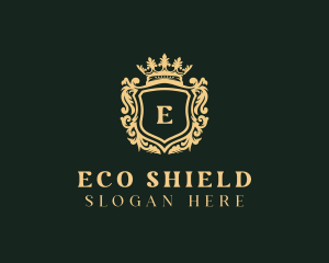 Elegant Crown Shield logo design