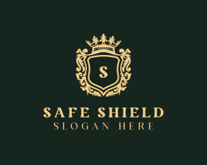 Elegant Crown Shield logo design